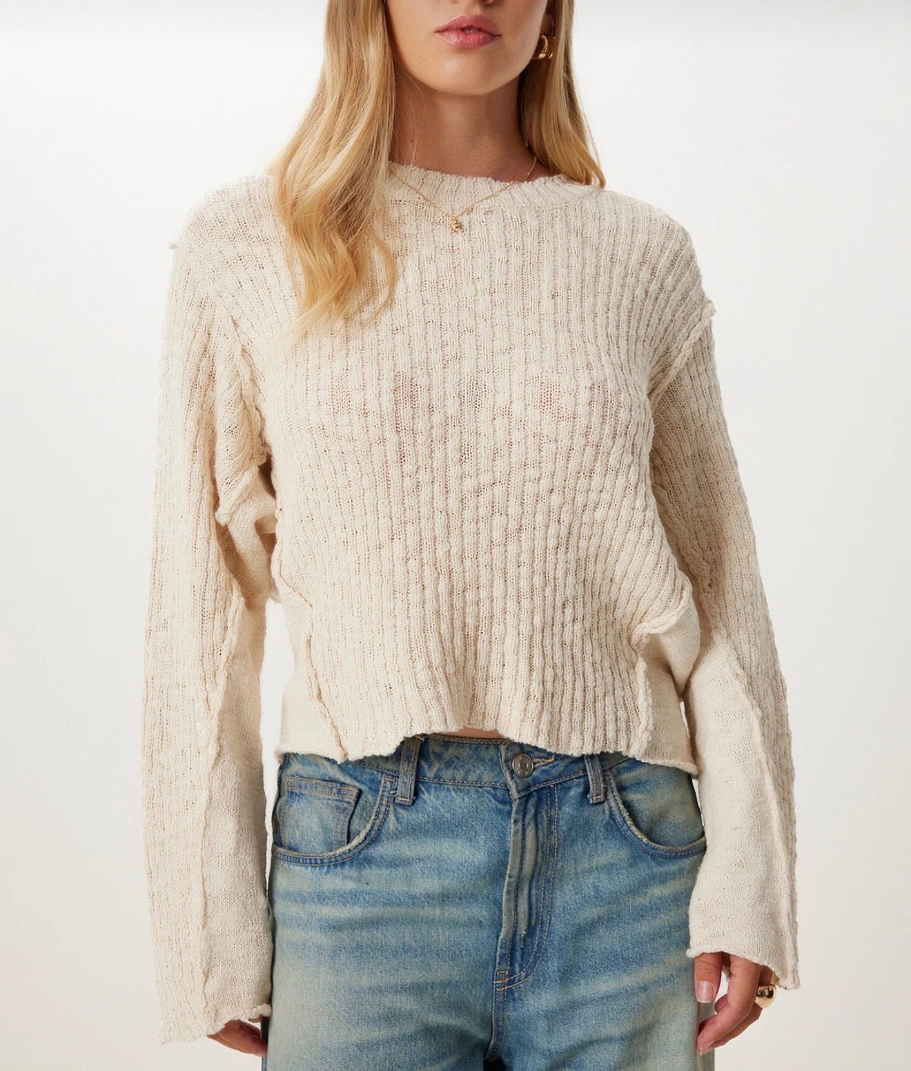 Textured knitwear sweater