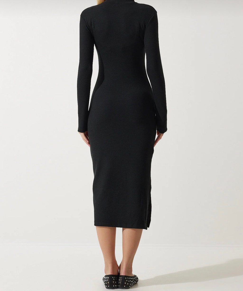 Collar knitted dress