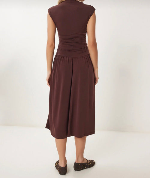 Brown midi dress