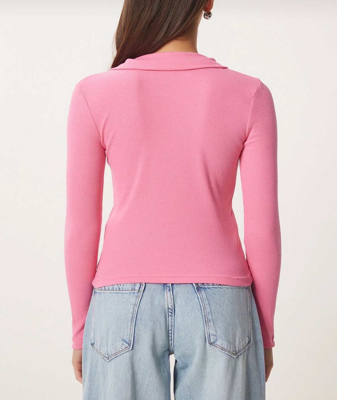 Polo neck knitting blouse