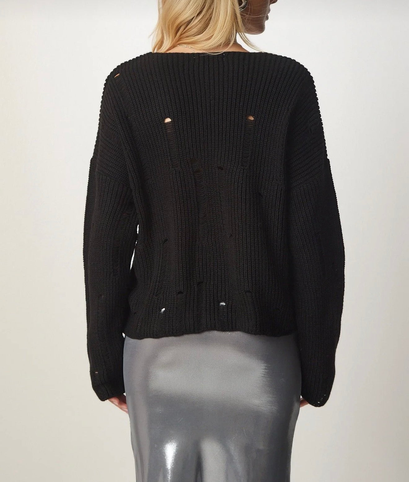Ripped knitwear sweater
