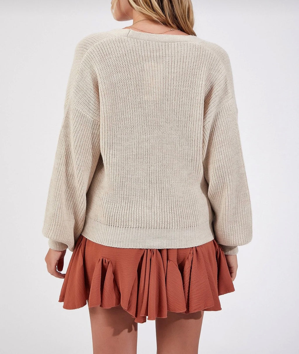 V-neck knitwear cardigan