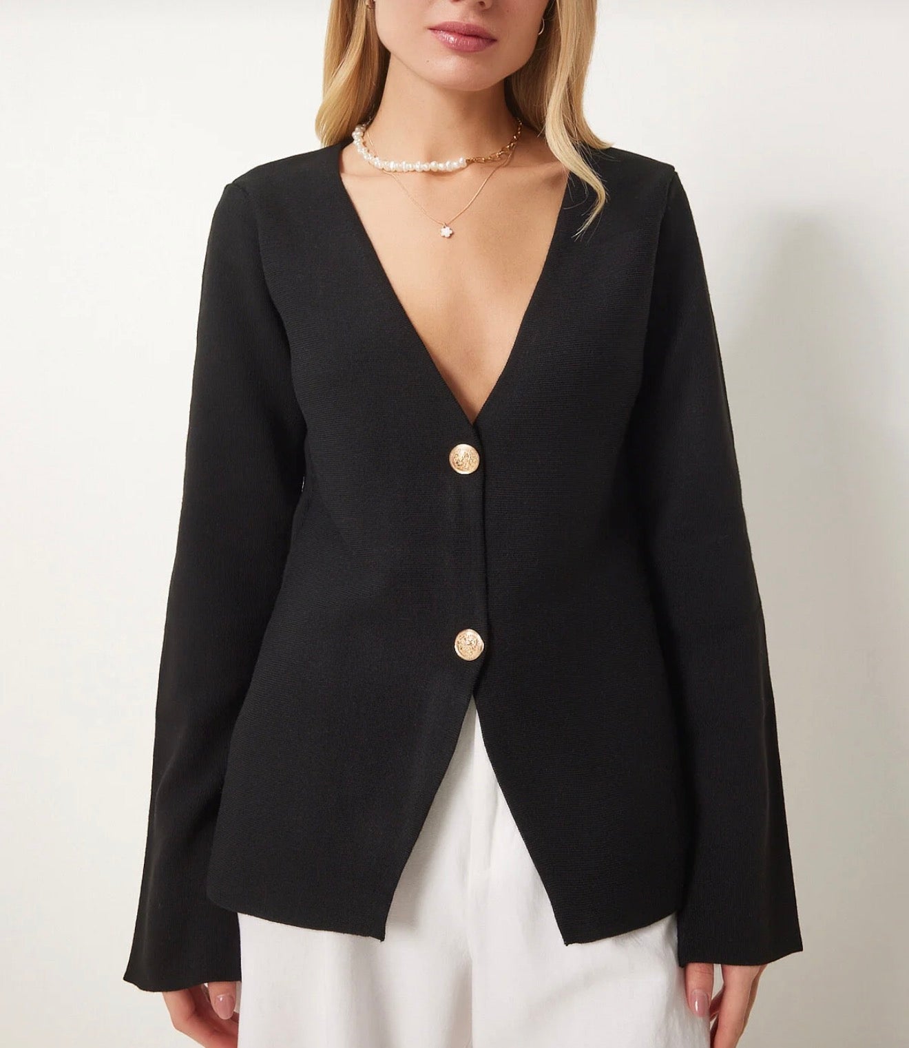 V-neck knitwear cardigan