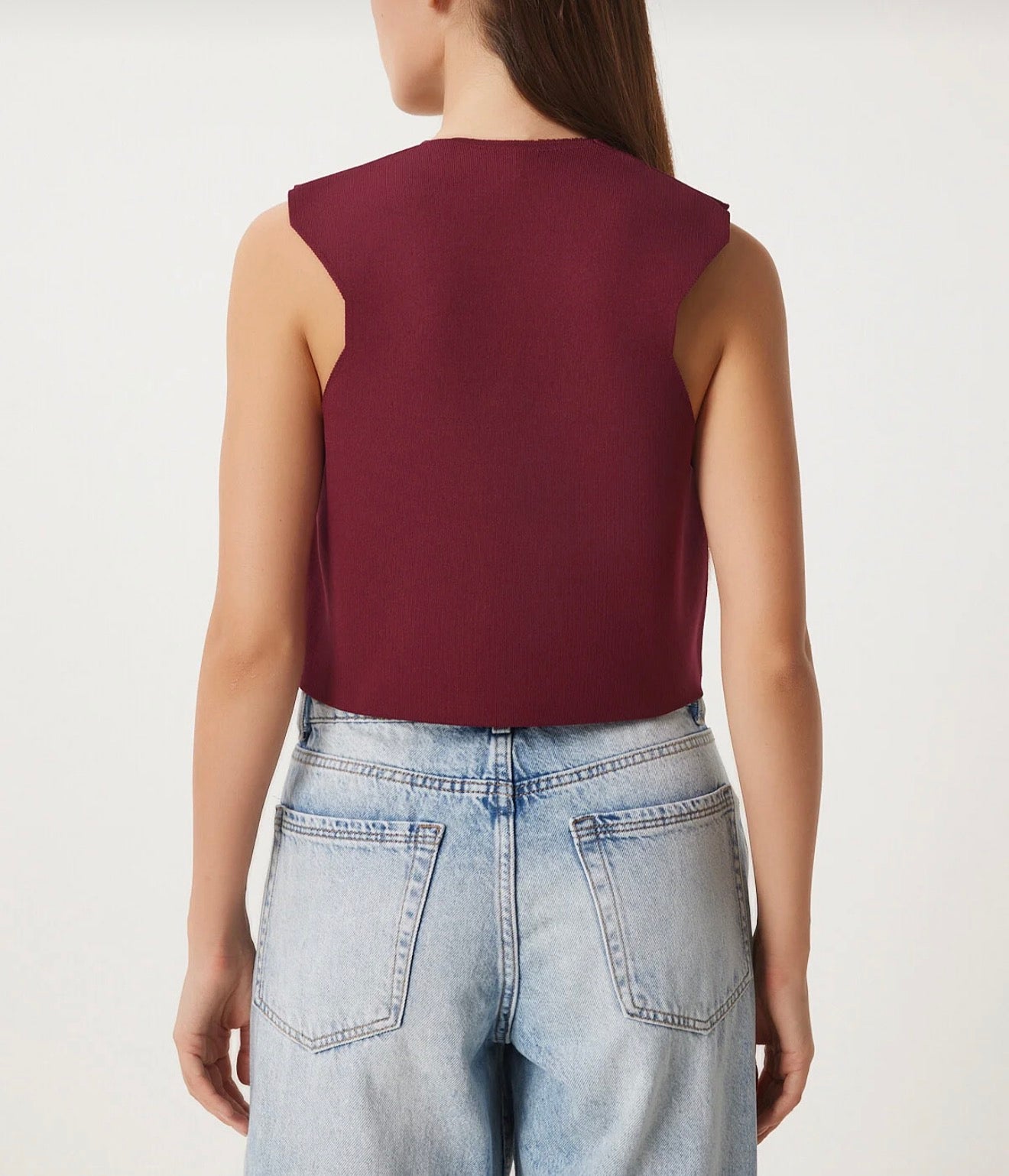 V-neck knitwear vest