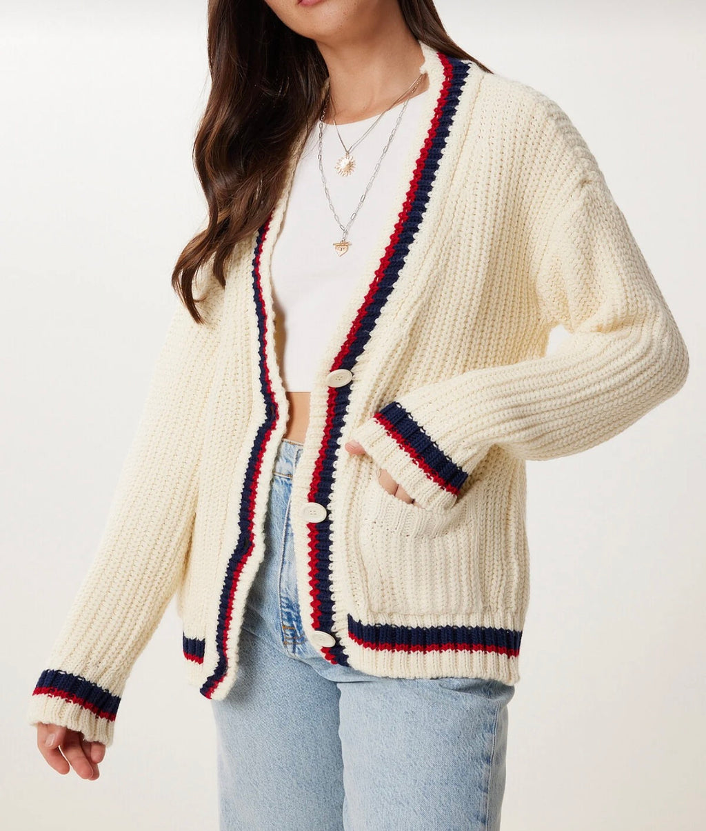 V-neck knitwear cardigan