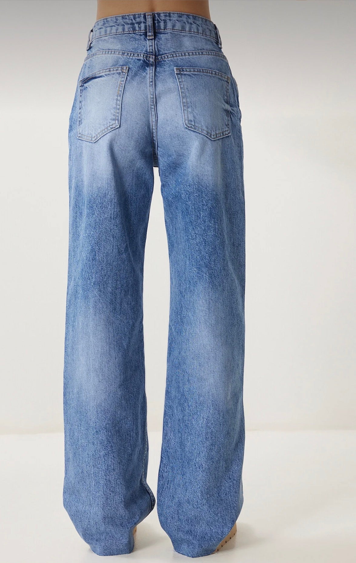 High waist wide leg jeans