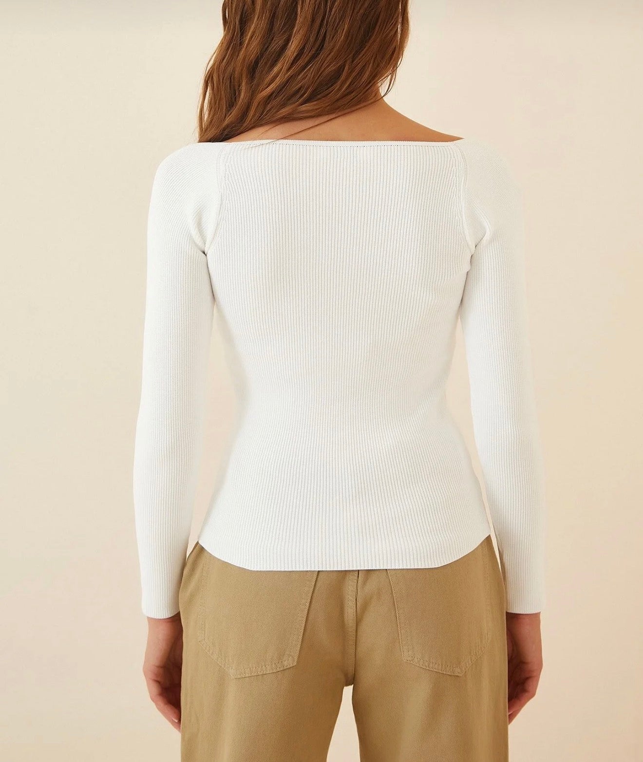 Heart collar knit sweater