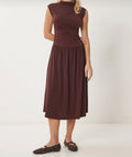 Brown midi dress