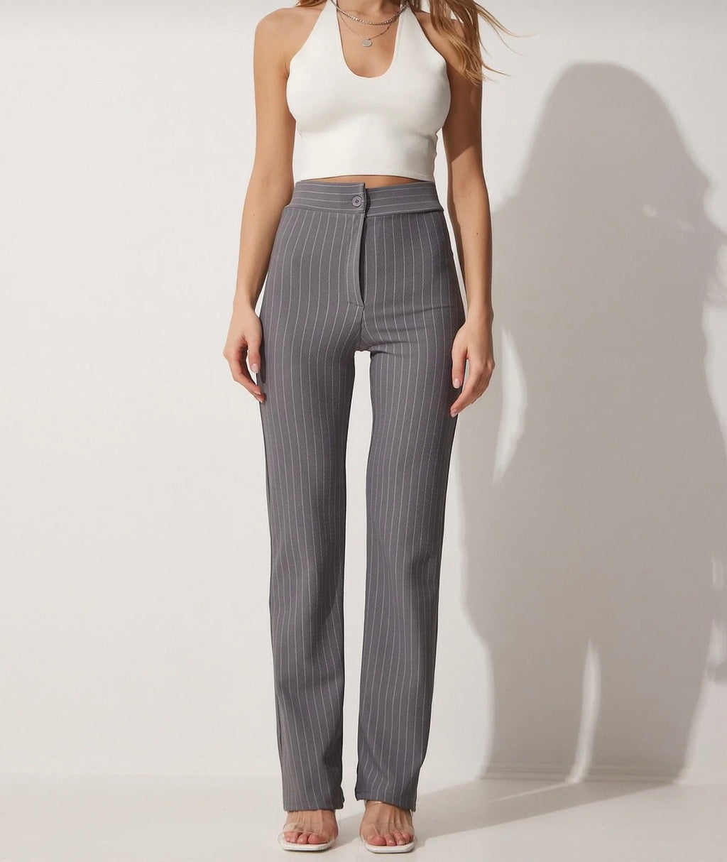 High waist striped pant