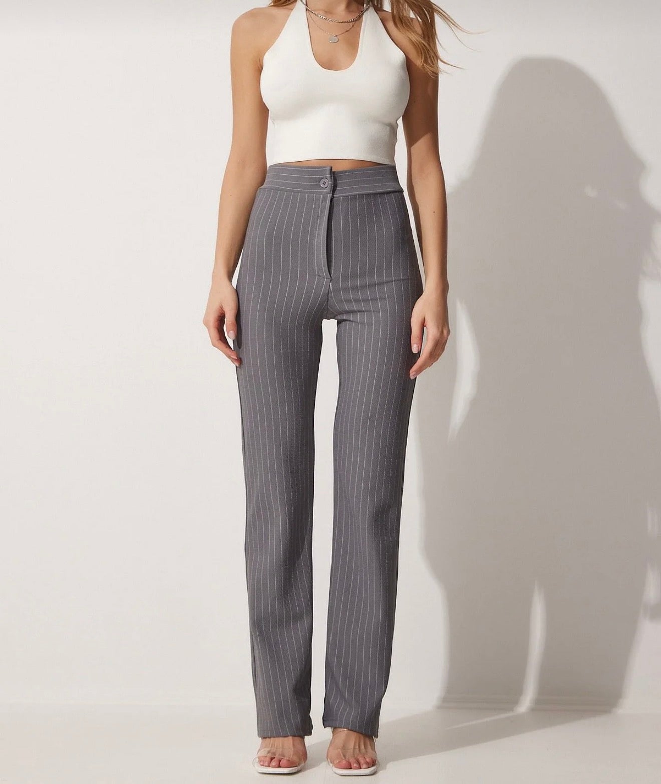 High waist striped pant
