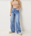 High waist wide leg jeans