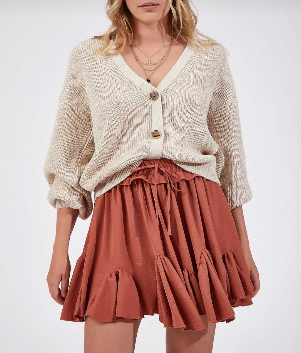 V-neck knitwear cardigan