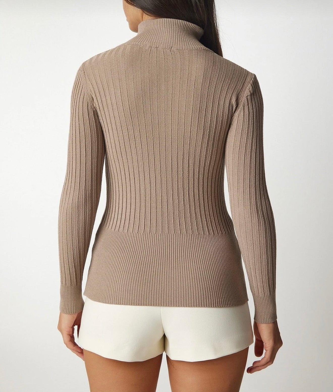 High collar knitwear blouse