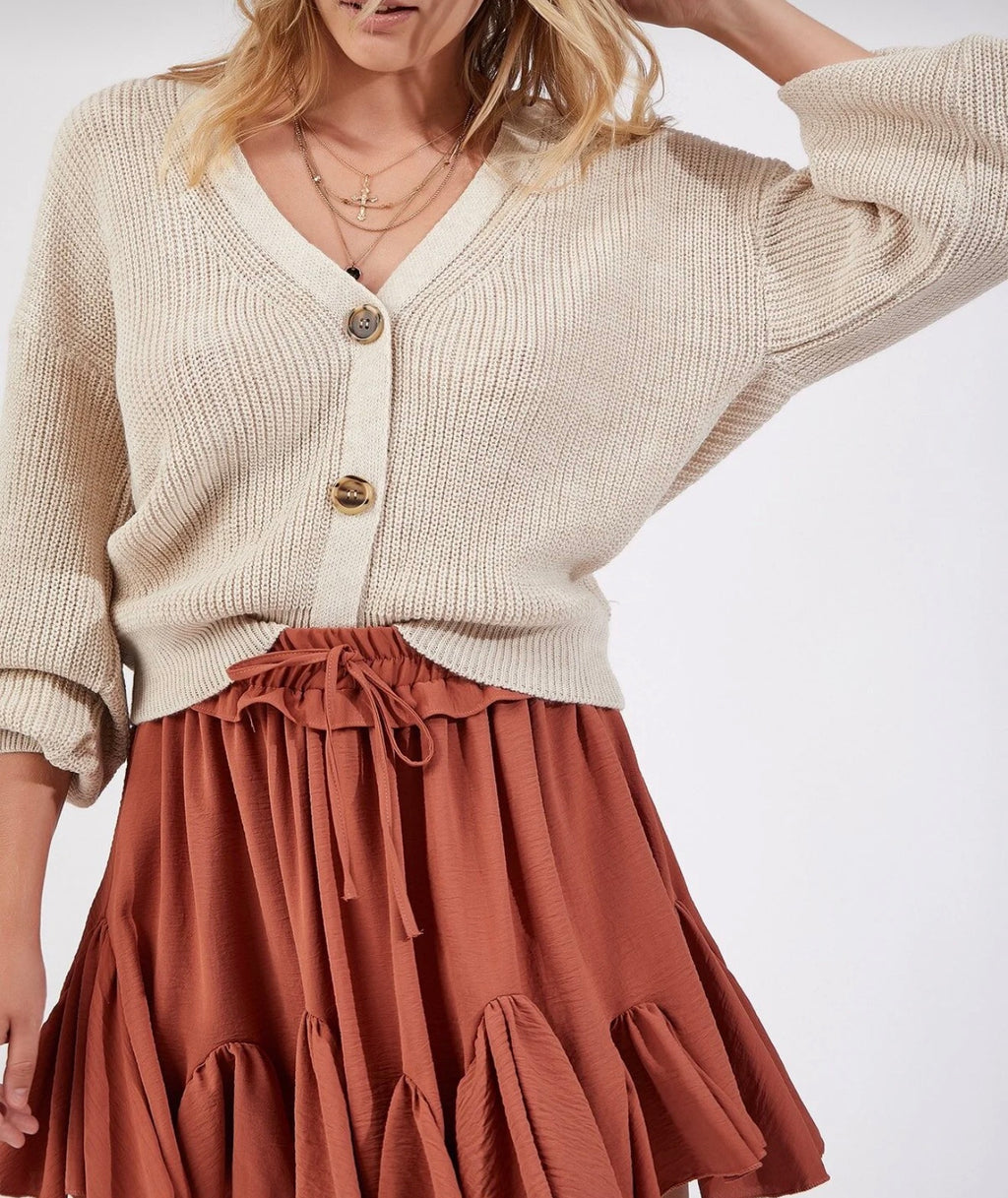 V-neck knitwear cardigan