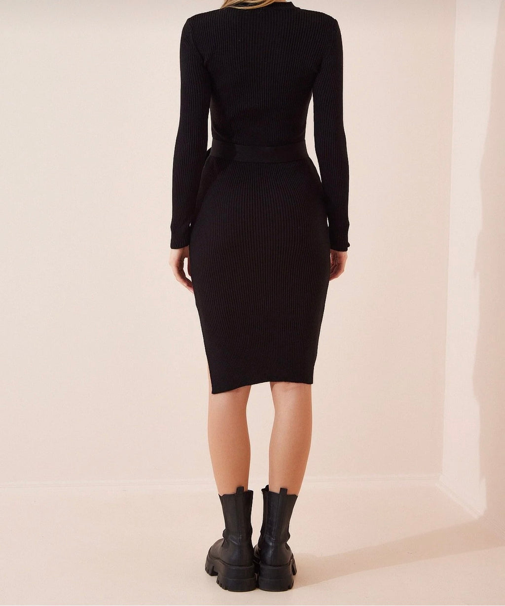 Crew neck knitwear dress