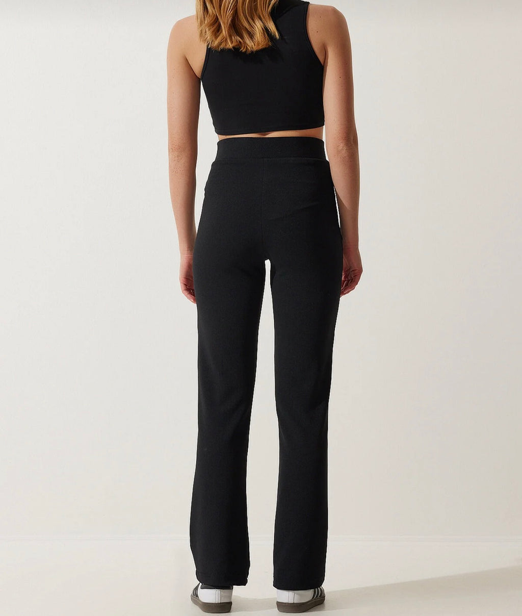 High waist lycra knitted trousers